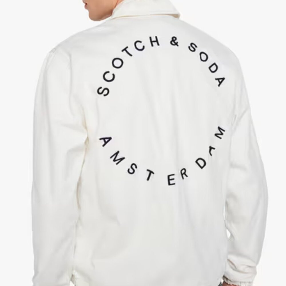 Scotch & Soda Amsterdam Signature Jacket White & Blue Large White Denim XXL